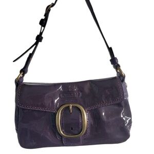 coach purple patent leather shoulder bag